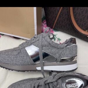 FINAL MARKDOWN Michael Kors Gray and Silver Sneakers